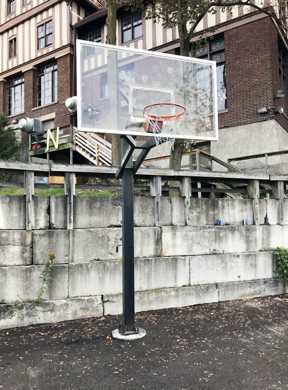 New basketball hoop (thanks to Steve "Stash" Schaeffer '73)